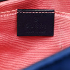 Velvet Matelasse Mini GG Marmont Shoulder Bag Cobalt Blue