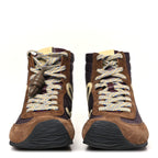 Nylon Suede Flow Runner 2.0 High Top Sneakers 37 Brown Yellow Blue