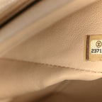 Caviar Quilted Jumbo Double Flap Beige