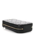 Caviar Quilted Phone Holder Wallet On Chain WOC Black