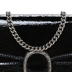 Crinkled Patent Mini Dionysus Shoulder Bag Black
