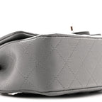 Caviar Quilted Mini Rectangular Flap Grey