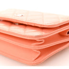 Caviar Quilted Mini Wallet On Chain WOC Coral