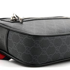 Soft GG Supreme Monogram Web Belt Bag Black Grey