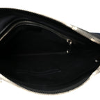GG Supreme Monogram Appia Calfskin Web Flat Messenger Bag Black Grey