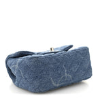 Denim CC Quilted Mini Square Flap Blue