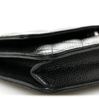 Caviar Quilted Wallet on Chain WOC Black