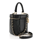 Lambskin Quilted Trendy Vanity Case Black