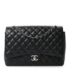 Caviar Quilted Maxi Double Flap Black