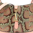 Snakeskin Ostrich Calfskin Small Jackie 1961 Hobo Pink Multicolor