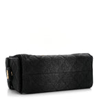 Washed Denim Quilted Mini Chanel 25 Handbag Black