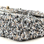 Sequin Mini Flap Gray Black White Pearly White