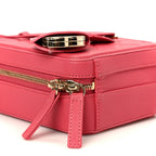 Caviar Quilted CC North South Filigree Vanity Case Pink