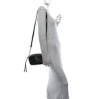 Calfskin Matelasse Mini GG Marmont Chain Shoulder Bag Black
