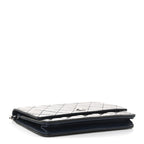 Patent Quilted Wallet On Chain WOC Navy Blue