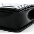 Calfskin Quilted Medium Boy Flap Black