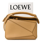 Calfskin Mini Woven Puzzle Bag Sahara