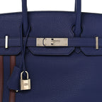 Togo Swift Officier Birkin 30 Bleu Encre Rouge H