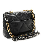 Lambskin Quilted Medium Chanel 19 Flap Black