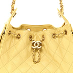 Caviar Quilted Mini Chanel 25 Handbag Yellow