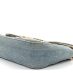 Denim Matelasse Mini Pearly GG Marmont Shoulder Bag Blue