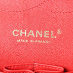 Lambskin Quilted Jumbo Double Flap Red