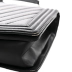 Calfskin Chevron Quilted New Medium Boy Flap Black