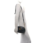 Calfskin Matelasse Small GG Marmont Chain Shoulder Bag Black