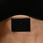 Calfskin Matelasse Super Mini GG Marmont Shoulder Bag Black