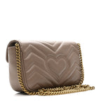 Calfskin Matelasse Super Mini GG Marmont Shoulder Bag Porcelain Rose