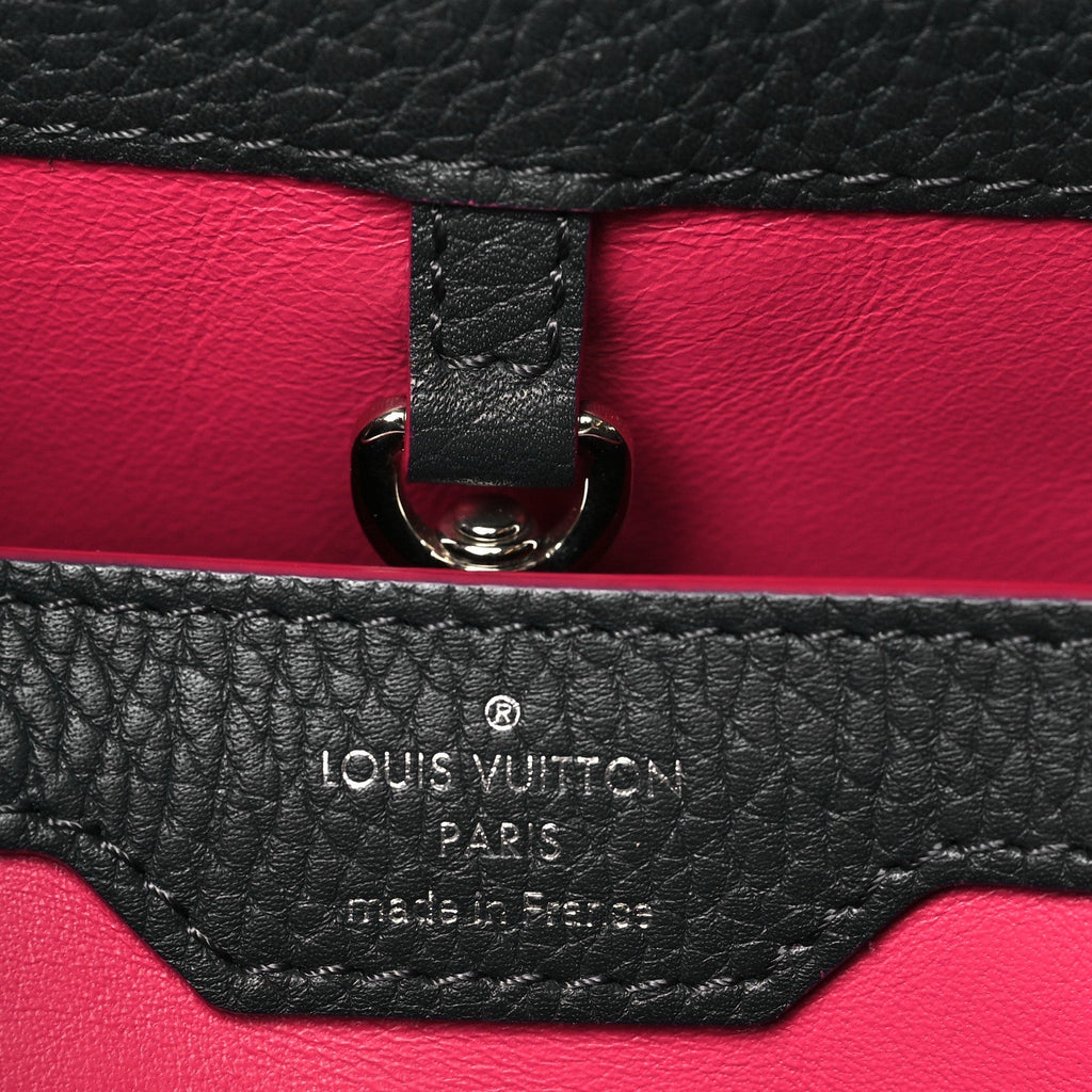 Taurillon Capucines PM Black Fuchsia