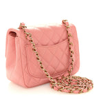 Lambskin Quilted Mini Square Flap Pink
