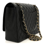 Caviar Quilted Maxi Double Flap Black