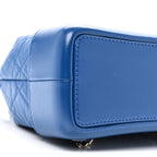 Aged Calfskin Quilted Small Gabrielle Backpack Blue