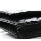 Caviar Quilted Wallet on Chain WOC Black