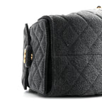 Washed Denim Quilted Small Chanel 25 Handbag Black