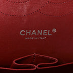 Caviar Quilted Jumbo Double Flap Dark Red
