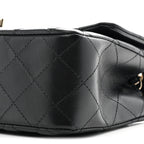 Lambskin Quilted Mini Rectangular Flap Black