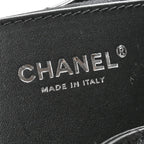 Shiny Crumpled Calfskin Quilted Small Chanel 25 Handbag Black