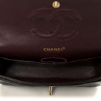 Lambskin Quilted Medium Double Flap Black