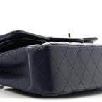 Lambskin Quilted Small Double Flap Blue