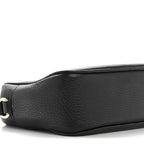 Pebbled Calfskin Small Soho Disco Bag Black