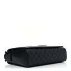 GG Supreme Monogram Appia Calfskin Web Crossbody Bag Black Grey