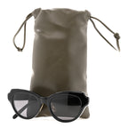 Acetate Cat Eye Swan Slim Sunglasses LW40178F Black