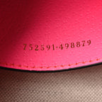GG Supreme Monogram Textured Dollar Calfskin Web Ophidia Small Crossbody Bag Beige Ebony Fuchsia
