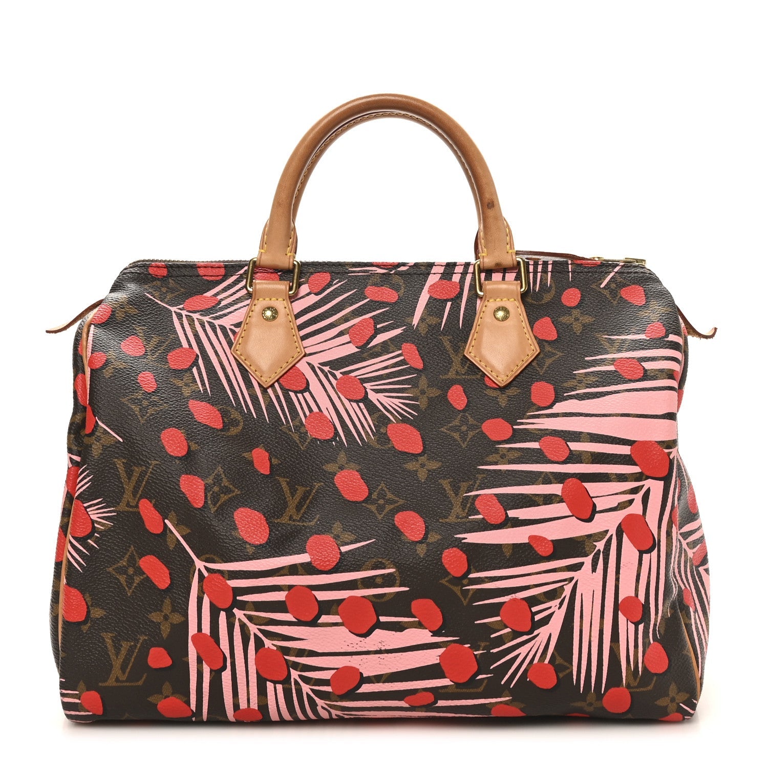 Monogram Jungle Dots Speedy 30 Sugar Pink Poppy