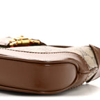 GG Supreme Monogram Azalea Calfskin Web Mini Jackie 1961 Hobo Beige Ebony Brown Sugar