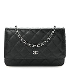 Caviar Quilted Wallet on Chain WOC Black