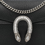Dollar Calfskin Crystal Mini Dionysus Top Handle Bag Black Crystal
