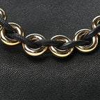 Mellow Nappa Medium Donut Chain Flamenco Knot Clutch Black